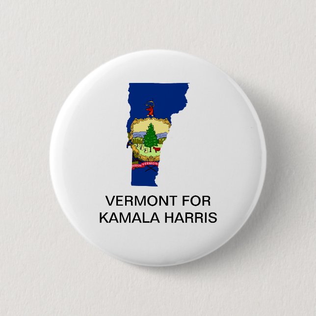 VERMONT för Kamala Harris 2024 Button Knapp (Framsida)