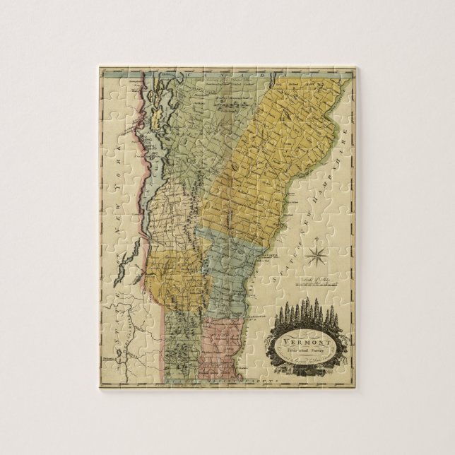 Vermont från den faktiska granskningen - karta för pussel (Vertikal)
