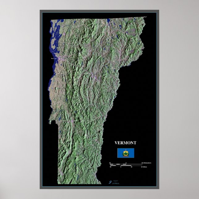 Vermont från rymdsatelliten poster (Framsidan)