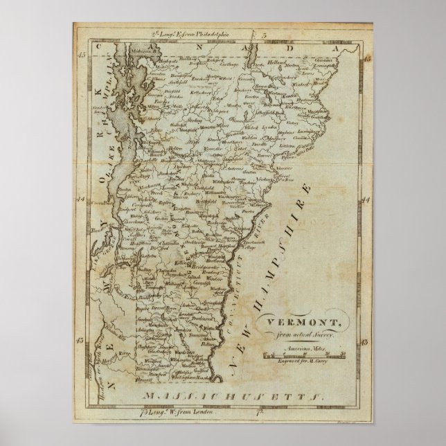 Vermont, från verklig undersökning poster (Framsidan)