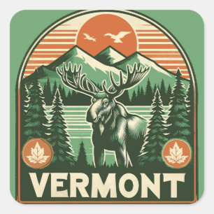 Vermont Fyrkantigt Klistermärke