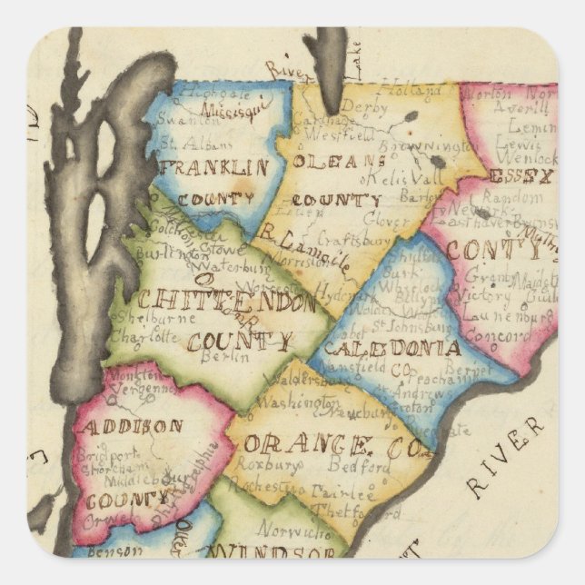 Vermont Fyrkantigt Klistermärke (Framsida)