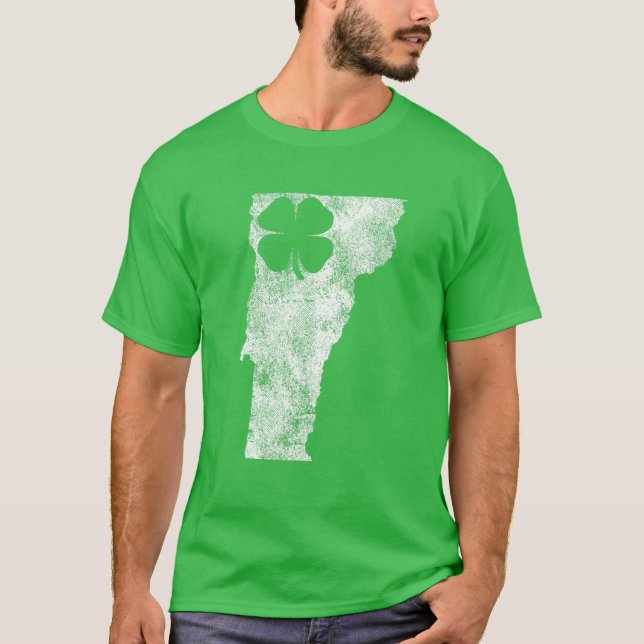 Vermont Gift St. Patrick's Day Shamrock Klöver Iri T Shirt (Framsida)