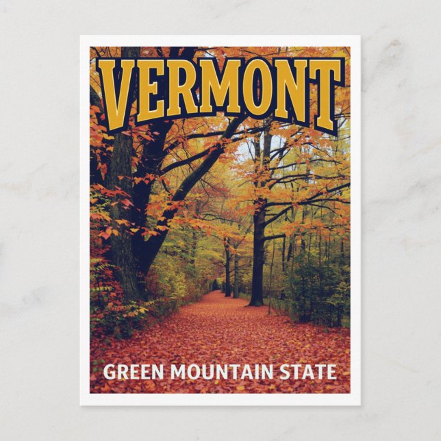 Vermont Green Mountain State Vykort (Framsida)