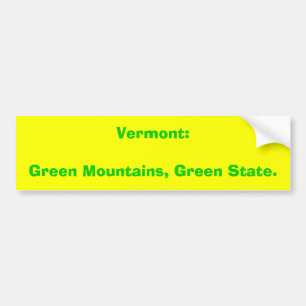 Vermont: Gröna berg, grönt tillstånd Bildekal