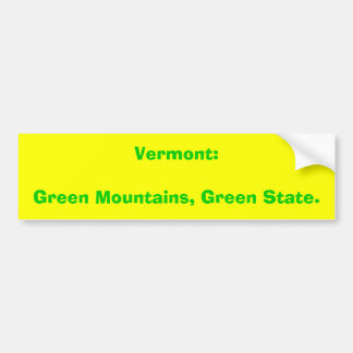 Vermont: Gröna berg, grönt tillstånd Bildekal