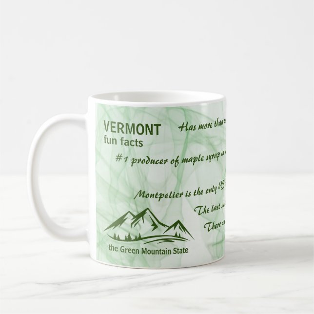 Vermont, Grönt Mountain State Roligt Facts Kaffemugg (Vänster)