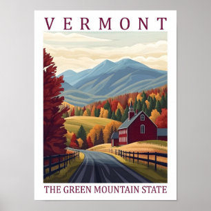 Vermont Grönt Mountain State USA Travel Ställe Poster
