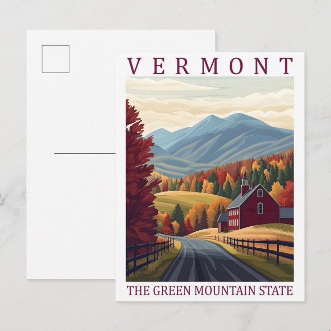 Vermont Grönt Mountain State USA Travel Ställe Vykort (Fram/baksida)