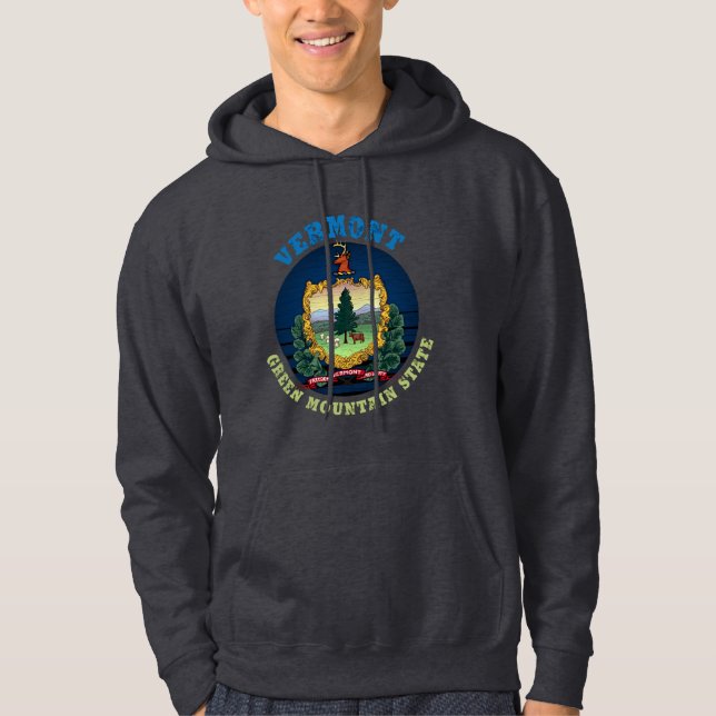 VERMONT GRÖNT MOUNTAIN STATLIG FLAGGA HOODIE (Framsida)