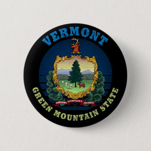 VERMONT GRÖNT MOUNTAIN STATLIG FLAGGA KNAPP