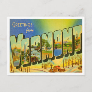 Vermont Hälsning från USA Stater Vykort