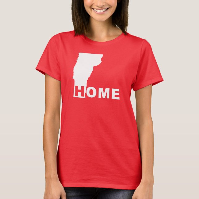 Vermont Hemifrån Från Stat T-Shirt Tees (Framsida)