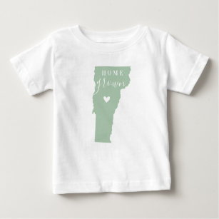 Vermont Home Grown   Redigerbar Färg-stat Karta T Shirt