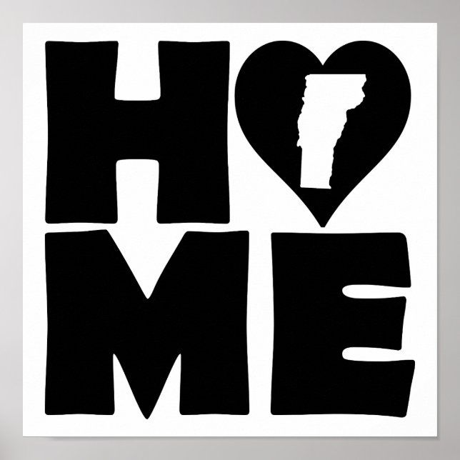 Vermont Home Heart State Poster Sign (Framsidan)