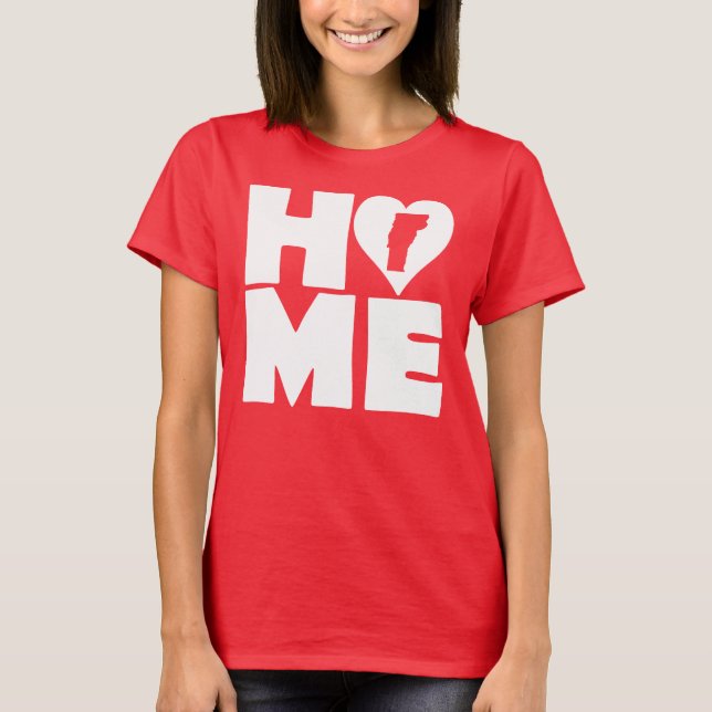 Vermont Home Heart State Tees T-Shirt (Framsida)