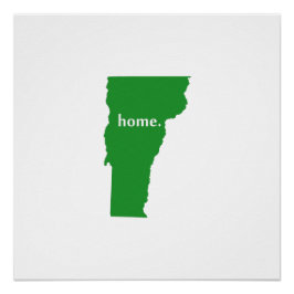 Vermont home silhouette state karta perfect poster