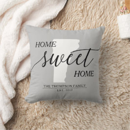 Vermont Home Sweet Home State Family Namn Kudde