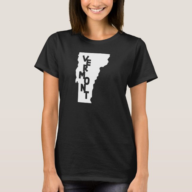 Vermont Home US State Karta T Shirt (Framsida)