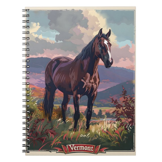 Vermont Horse Anteckningsbok (Framsidan)