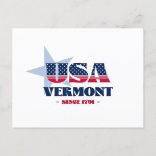Vermont in Red, White and Blue Postcard Vykort