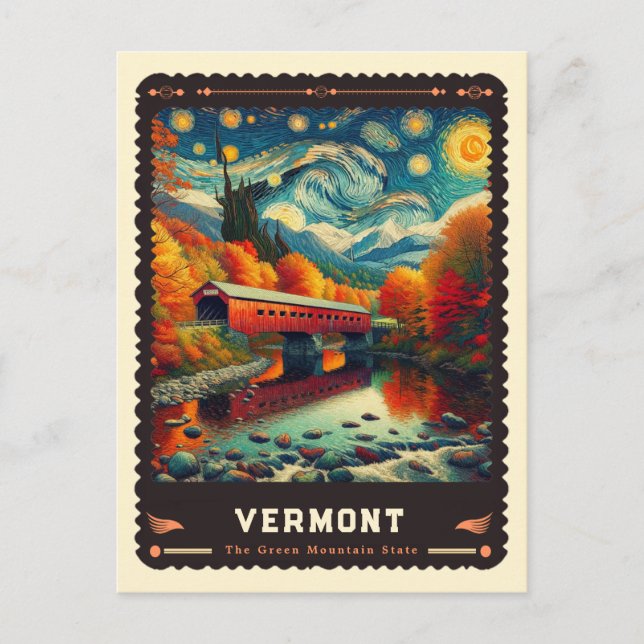 Vermont | Inspirerad av Vincent Van Gogh Vykort (Framsida)