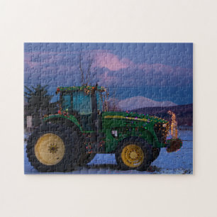 Vermont Julgran som traktor Pussel
