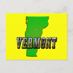 Vermont Karta kontur och Bild Vykort