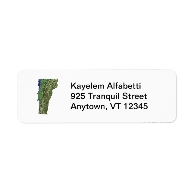 Vermont Karta Return-adressetikett Returadress Etikett (Framsidan)