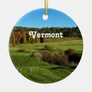 Vermont landskap julgransprydnad keramik