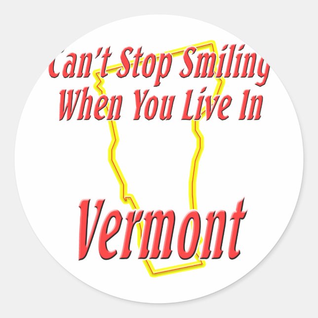 Vermont - leende runt klistermärke (Framsida)