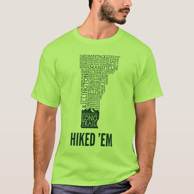 Vermont Long Trail Hiked T-Shirt (Gröntens Logotyp (Framsida)
