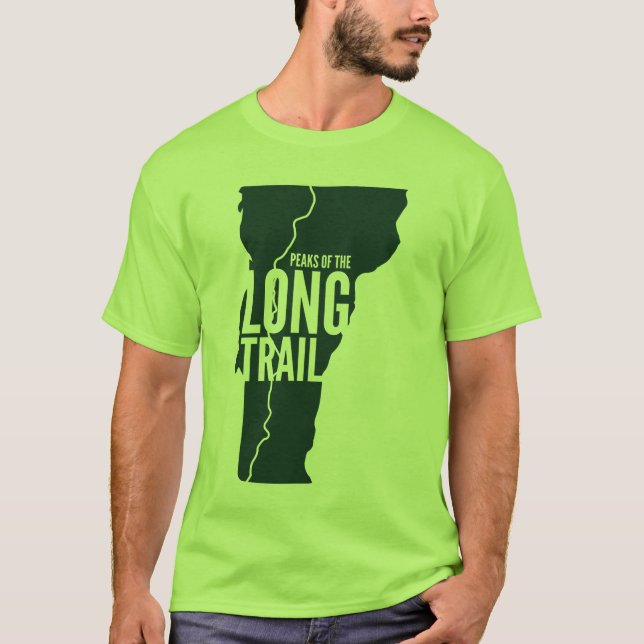 Vermont Long Trail Peaks List T-Shirt (Framsida)