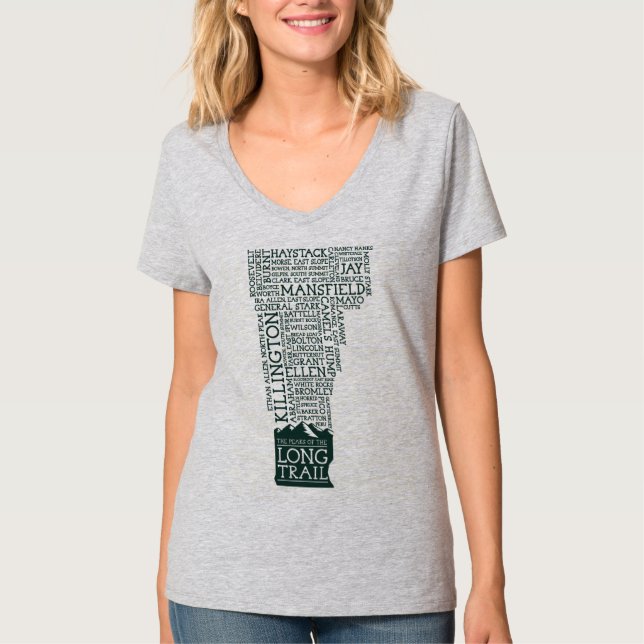 Vermont Long Trail V-Nacke T-Shirt (Framsida)
