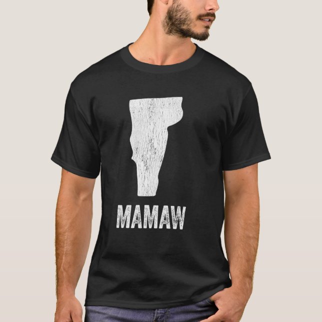 Vermont Mamaw Vermont Silhouette State Coolest Gra T Shirt (Framsida)