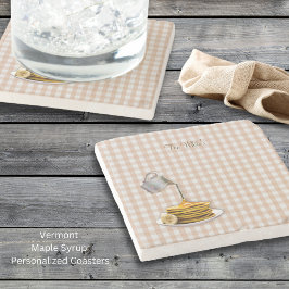Vermont Maple Syrup Gingham Stone Underlägg