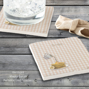 Vermont Maple Syrup Gingham Stone Underlägg