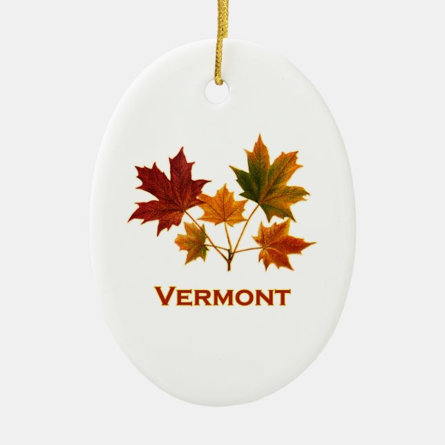 Vermont nedgånglövverk - lönnlöv julgransprydnad keramik (Framsidan)