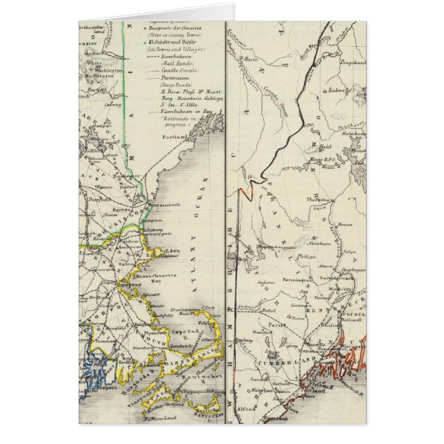 Vermont, New Hampshire, Massachusetts Hälsningskort (Framsidan)