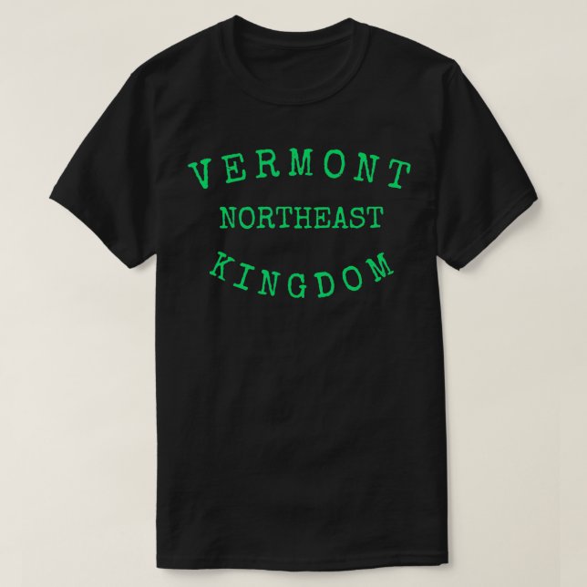 VERMONT Nordöstra Kungariket VT Grönt Bergstat T Shirt (Design framsida)