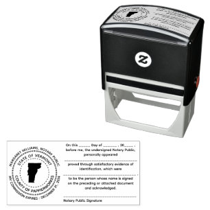 Vermont Notary Public Acknotation Frimärke Självfärgande Stämpel