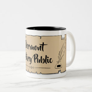 Vermont Notary Public Rulla Feather Quill Två-Tonad Mugg