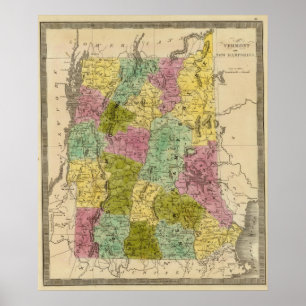 Vermont och New Hampshire Poster