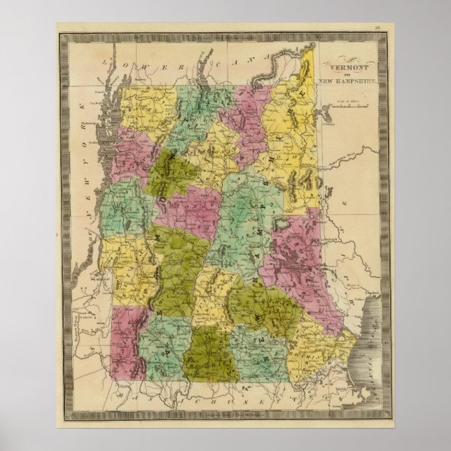 Vermont och New Hampshire Poster (Framsidan)