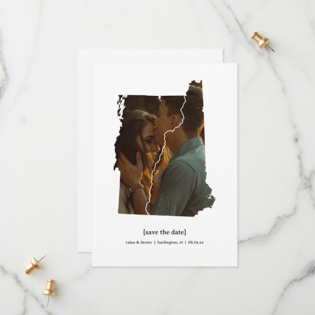 Vermont och New Hampshire Spara datumfotokortet Spara Datumet (Fram/Back In Situ)