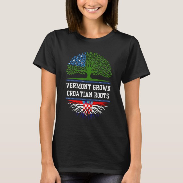 Vermont odlad med kroatiska rötter Kroatien T Shirt (Framsida)