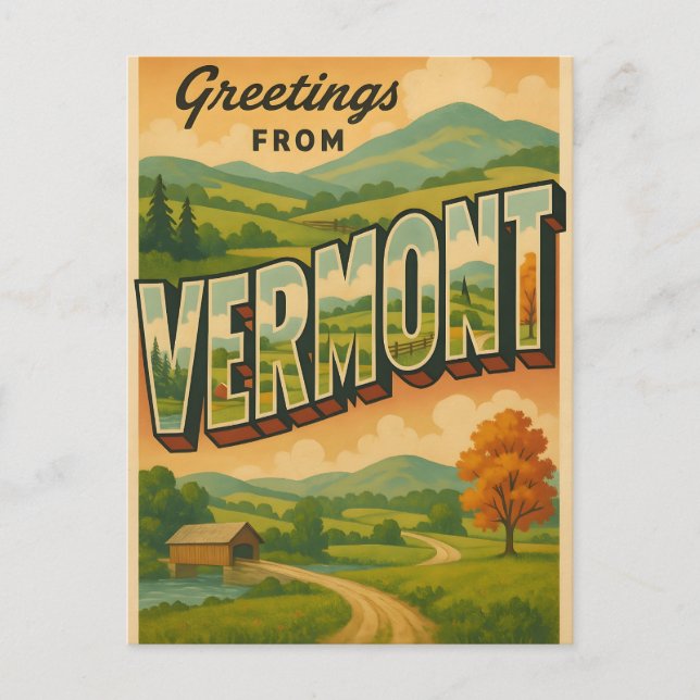 Vermont Postcard Vykort (Framsida)