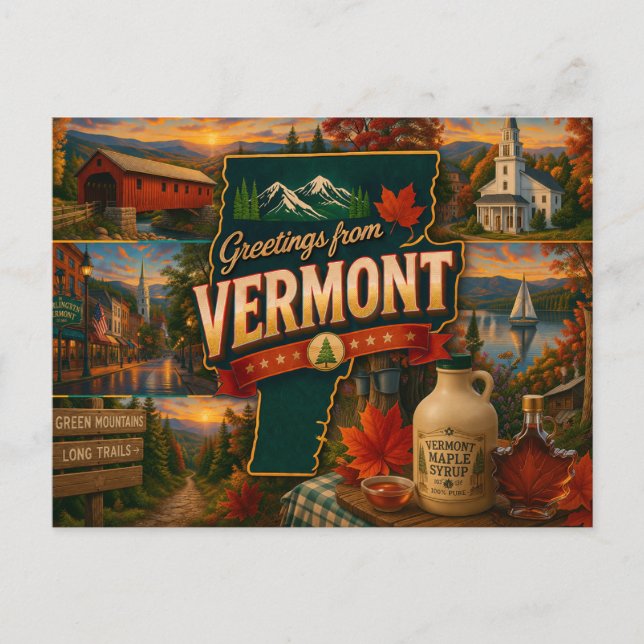 Vermont Postcard Vykort (Framsida)