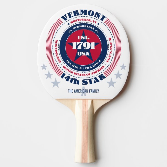Vermont Pride Circular Typography Monogram Pingisracket (Framsidan)