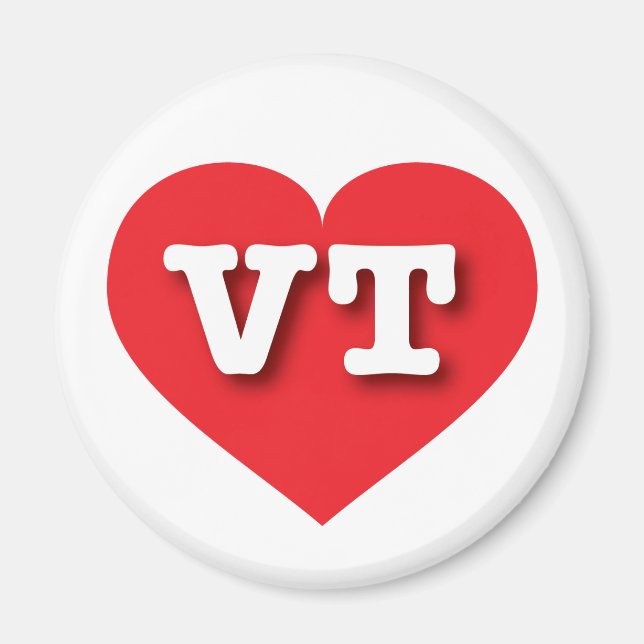 Vermont Red Heart - I kärlek VT Magnet (Framsidan)